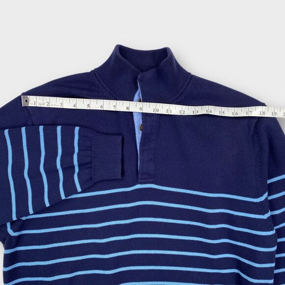 Brooks Brothers Sweater Mens Extra Large 346 Striped Blue Supima Cotton Pullover - Picture 10 of 12